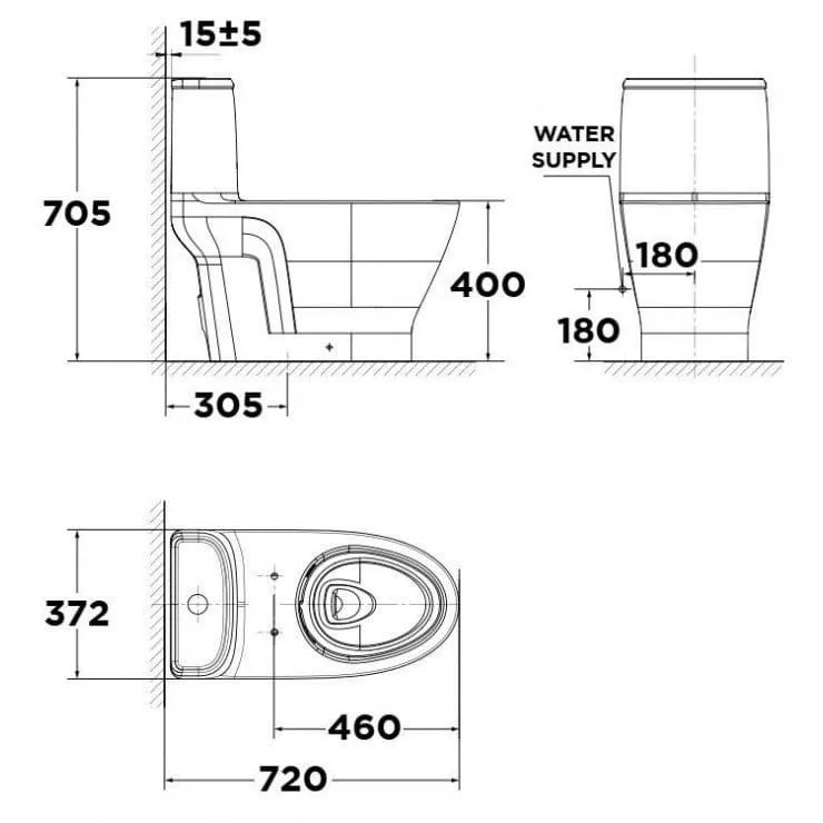 Bản vẽ Bàn cầu điện tử American Standard VF-1862PL