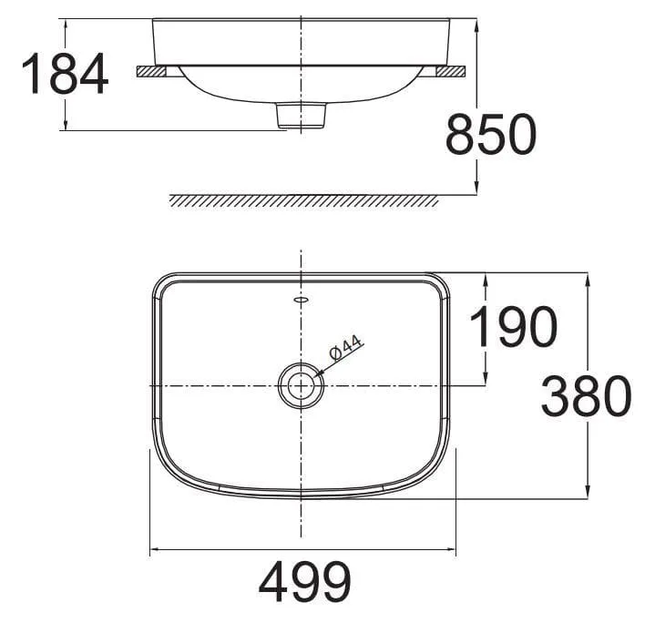 Bản vẽ Chậu rửa mặt đặt bàn American Standard WP-0638