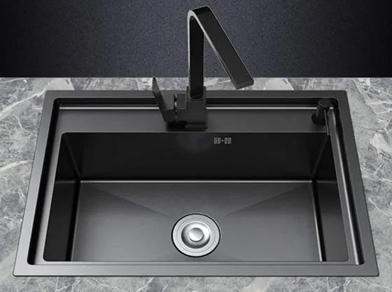 Chậu rửa bát 1 hố màu đen Miken MKRB-7846B