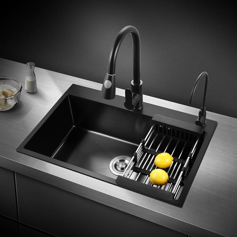 Chậu rửa bát 1 hố nano ghi xám Miken MKRB-7848GR