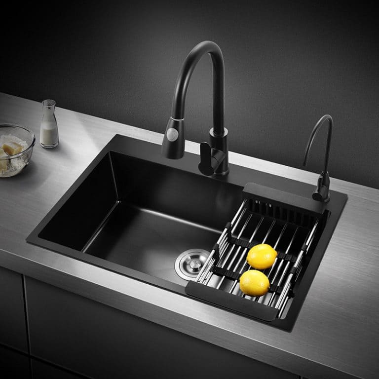 Chậu rửa bát 1 hố màu đen Miken MKRB-8046B