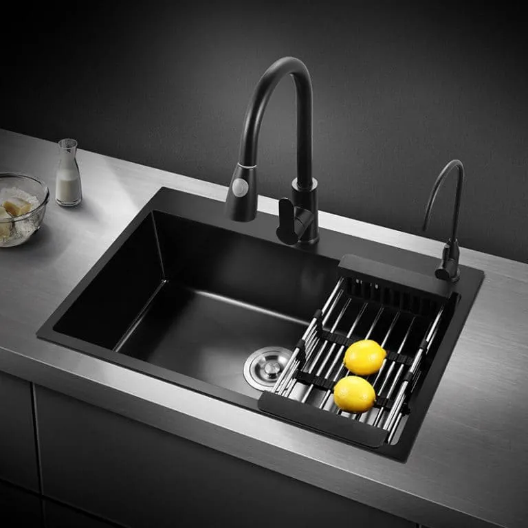 Chậu rửa bát 1 hố màu đen Miken MKRB-8046B