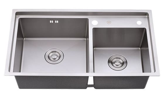 Chậu rửa bát 2 hố lệch Inox 304 Miken MKRB-8246W