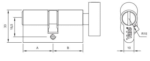 Bản vẽ Ruột Khóa Yale 10-0513-3232-CK-22-11 