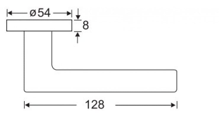 Bản vẽ Tay Nắm Gạt Cửa Phòng Yale YSL040 US19 Inox Màu Đen Mờ