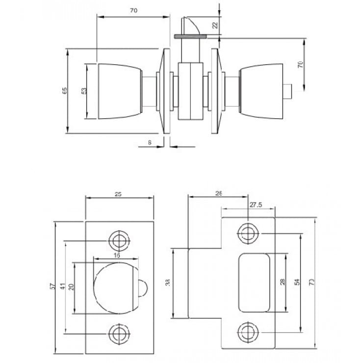 Bản vẽ Khóa Tay Nắm Tròn Yale VCA5322 US32D 