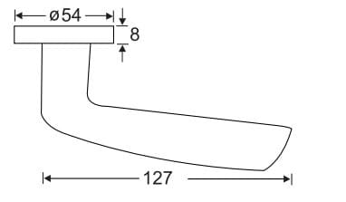 Bản vẽ Tay Nắm Gạt Cửa Phòng Yale YSL010 US19 Inox Màu Đen Mờ