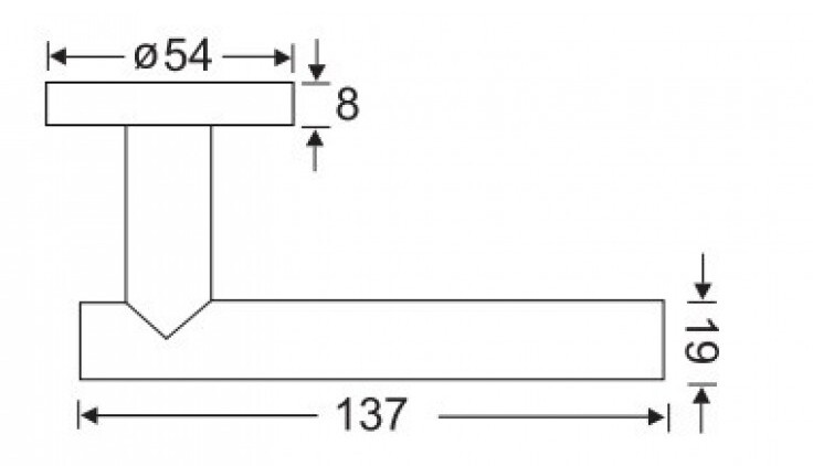 Bản vẽ Tay Nắm Gạt Cửa Phòng Yale YTL080 US32D Inox Mờ 