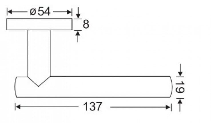 Bản vẽ Tay Nắm Gạt Cửa Phòng Yale YTL090 US32D Inox Mờ