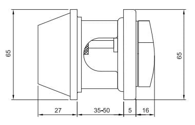 Bản vẽ Khóa Cóc Một Đầu Chìa Một Đầu Vặn Yale V8111 US3 Màu Đồng Bóng