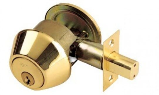 Khóa Cóc Một Đầu Chìa Một Đầu Vặn Yale V8111 US3 Màu Đồng Bóng