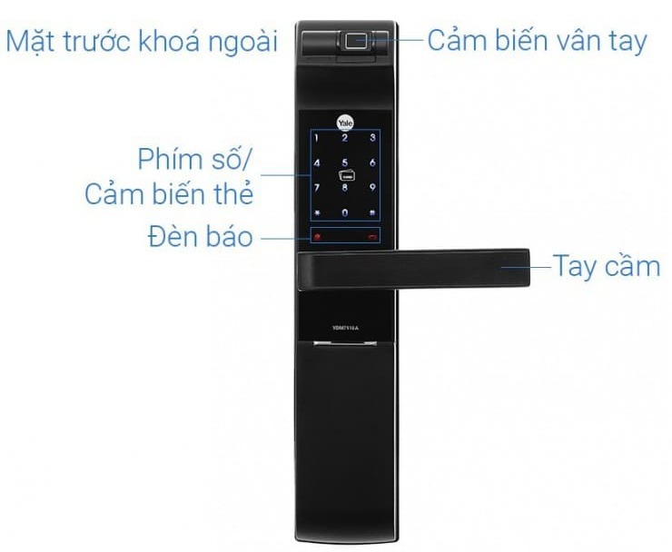 Khóa Điện Tử Yale YDM7116A MB Đa Năng Màu Đen