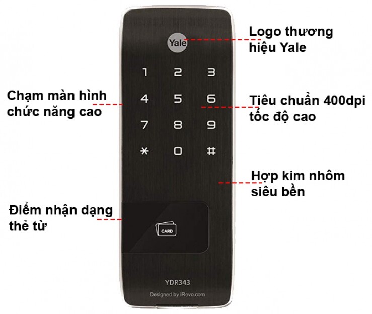 Khóa Cửa Điện Tử Yale YDR343 Thẻ Từ