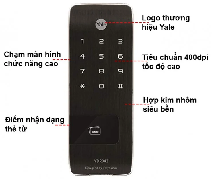 Khóa Cửa Điện Tử Yale YDR343 Thẻ Từ