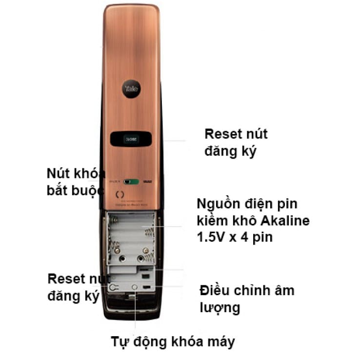 Khóa Cửa Điện Tử Yale YMG40 Vân Tay 