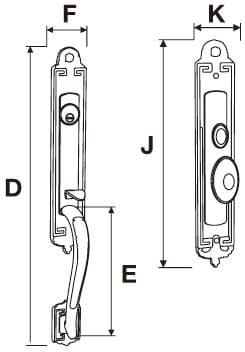 Bản vẽ Khóa Cửa Chính Yale M8773 H2 US5 Dòng M8700