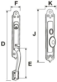 Bản vẽ Khóa Cửa Chính Yale M8773 H2 US5 Dòng M8700