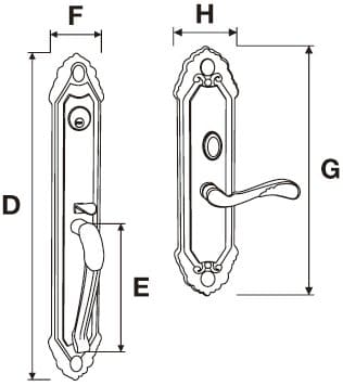 Bản vẽ Khóa Cửa Chính Yale M8773 J1 US3 Dòng M8700