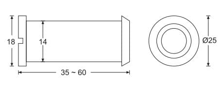 Bản vẽ Mắt Thần Yale V0401A US3 Màu Đồng Bóng