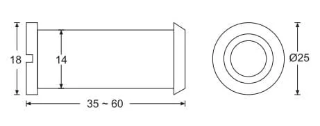 Bản vẽ Mắt Thần Yale V0401A US3 Màu Đồng Bóng