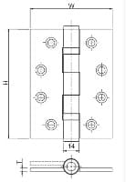 Bản vẽ Bản Lề Lá Yale Y2BB-04 US32D Cửa Gỗ