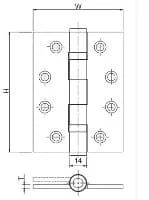 Bản vẽ Bản Lề Lá Yale Y2BB-04 US32D Cửa Gỗ