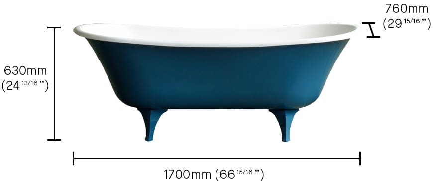 Bồn Tắm Cast Iron Deco Feet Serpentine Painted Exterior CleanMax BĐC1918