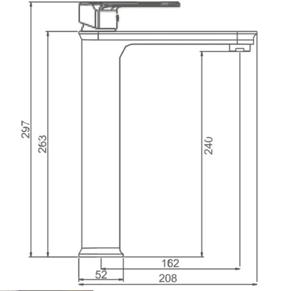 Bản vẽ Vòi chậu rửa mặt cao 30cm Clean Max RL-51121CR