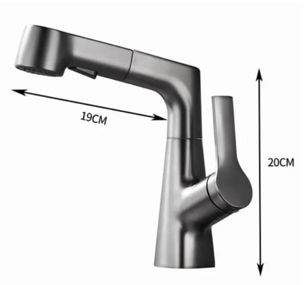 Bản vẽ Vòi chậu rửa mặt dây rút Clean Max VR0423