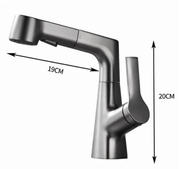 Bản vẽ Vòi chậu rửa mặt dây rút Clean Max VR0423