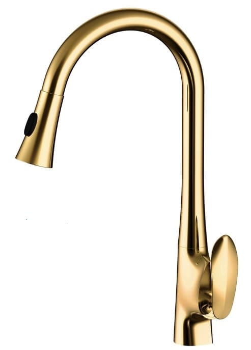 Vòi chậu rửa bát dây rút mạ vàng Clean Max VDR1007