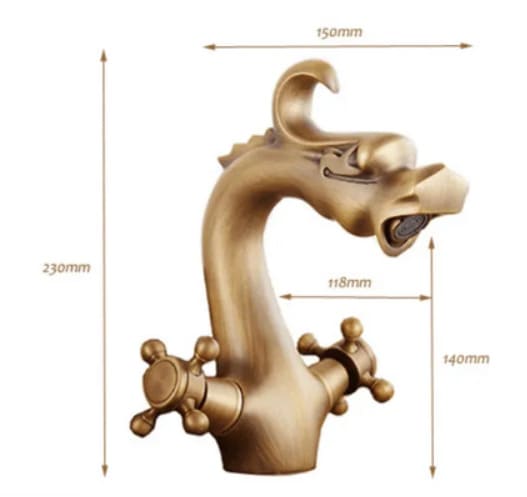 Bản vẽ Vòi Chậu Đầu Rồng Mạ Vàng Clean Max VR5022C