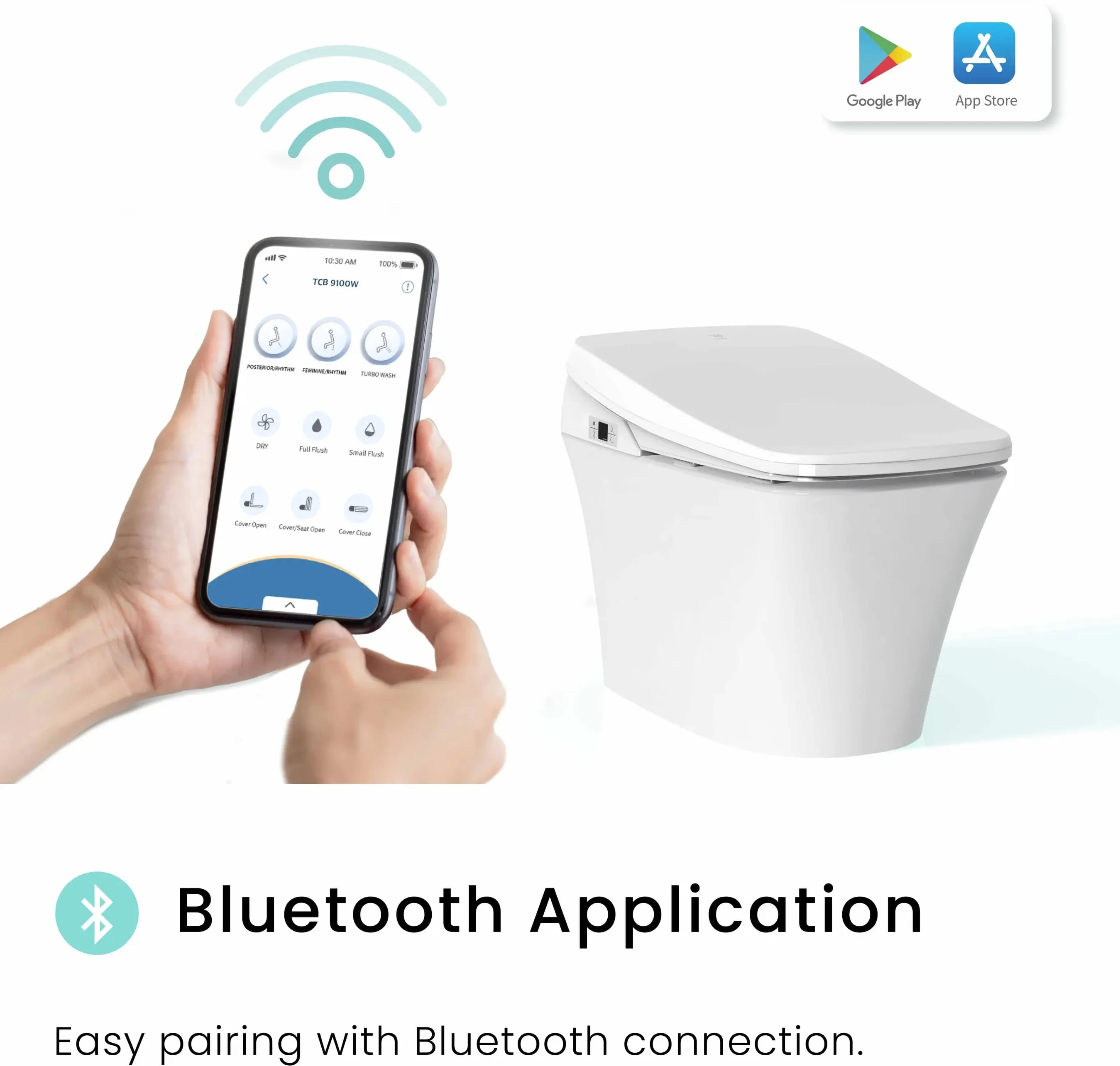 Bồn cầu tự động Vovo TCB 9100W kết nối Blutooth