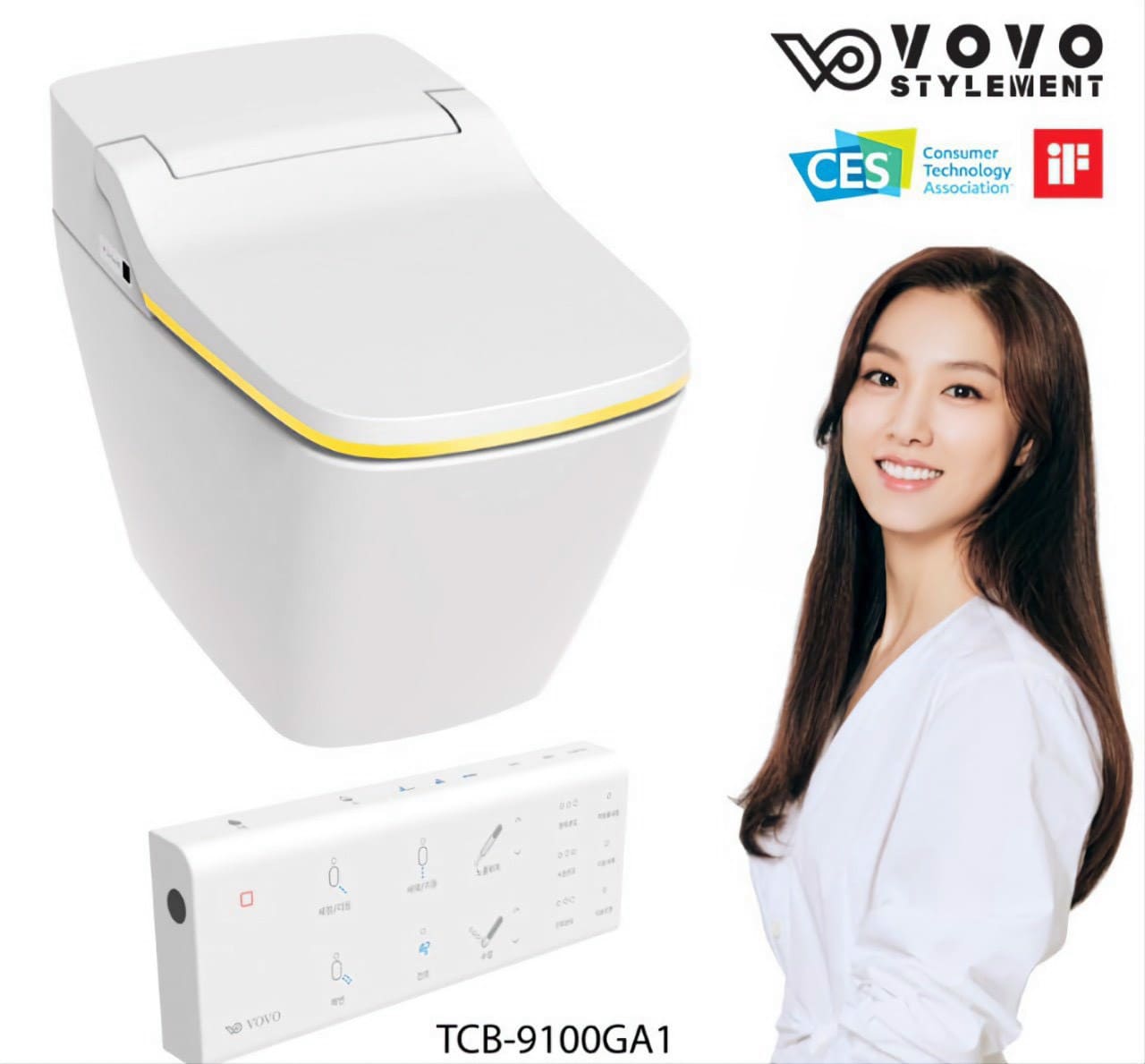 Bàn cầu thông minh Vovo TCB-9100GA1 nhập khẩu Hàn Quốc