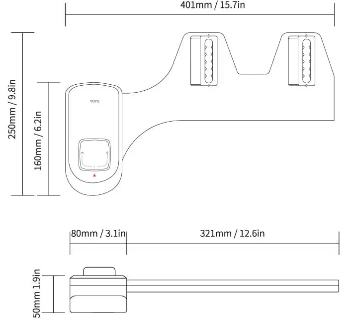 Bộ sản phẩm vòi vệ sinh thông minh Vovo Bidet Hàn Quốc VM001S bao gồm:  ✅Thiết bị bidet 