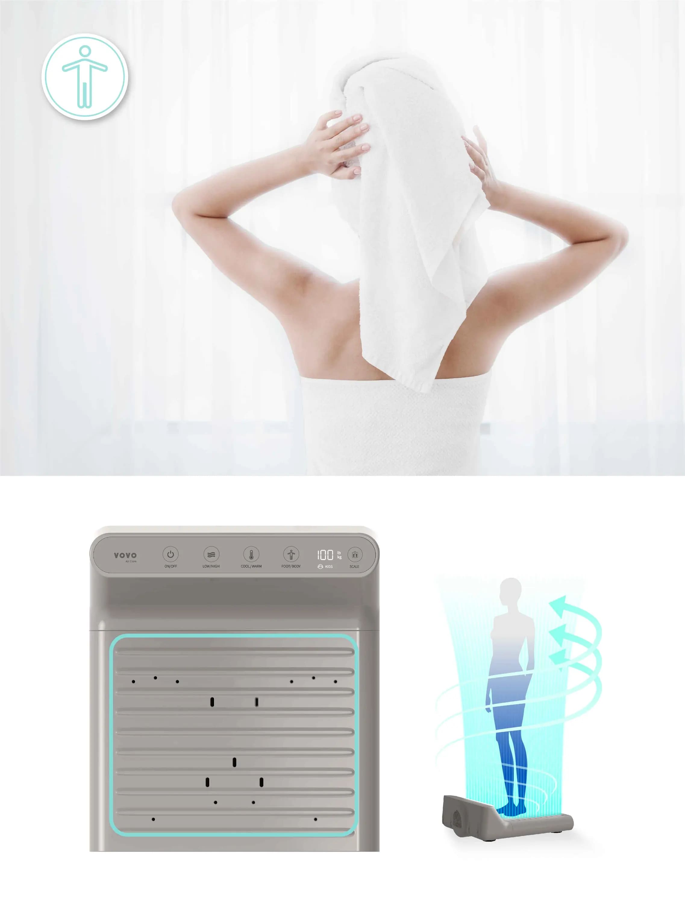 Máy sấy cơ thể Vovo BD-7700G xám