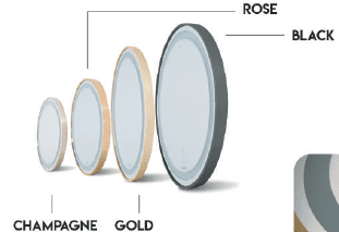 Các màu khung viền nhôm gương GLS led elip dòng Q