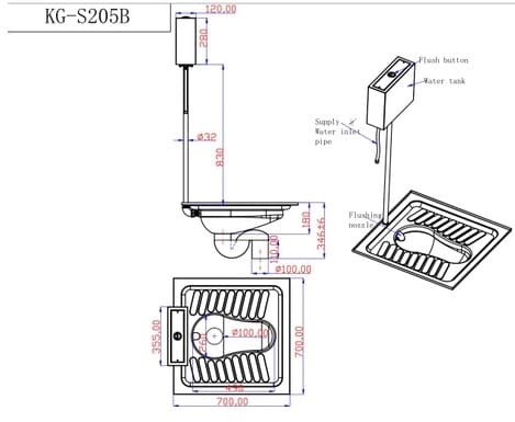 Bồn Cầu Xổm Inox CleanMax S205B