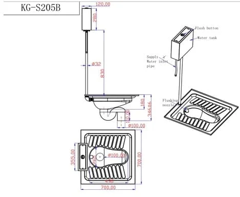 Bồn Cầu Xổm Inox CleanMax S205B