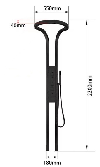 Bản vẽ Sen tắm cây đứng có vòi phun massage CleanMax SD2006 