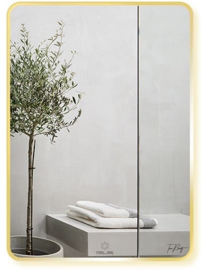 Gương soi Mifaco MC5078 viền nhôm vàng