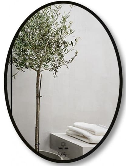 Gương soi elip Mifaco ME5070 viền nhôm đen