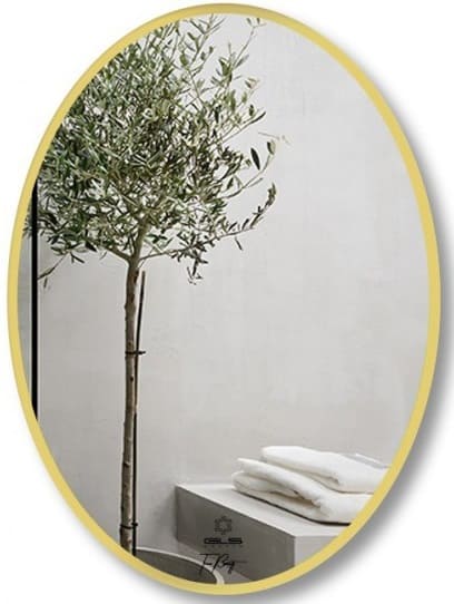 Gương soi elip Mifaco  ME5071 viền nhôm vàng