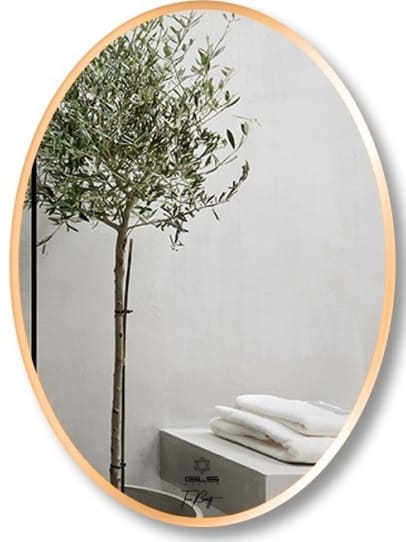 Gương soi elip Mifaco ME5072 viền nhôm hồng