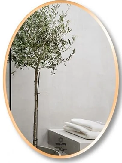 Gương soi elip Mifaco ME5072 viền nhôm hồng