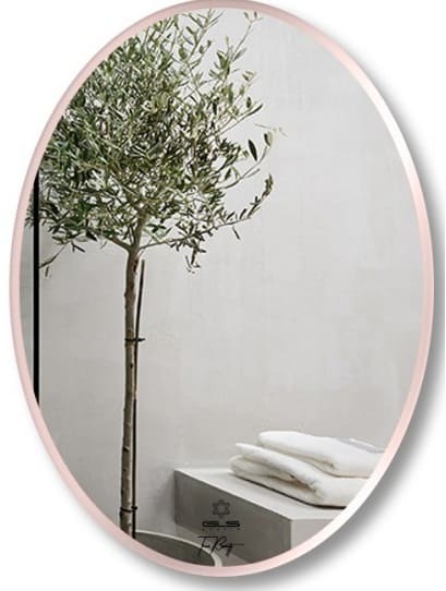 Gương soi elip Mifaco ME5073 viền nhôm nâu