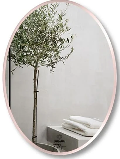 Gương soi elip Mifaco ME5073 viền nhôm nâu