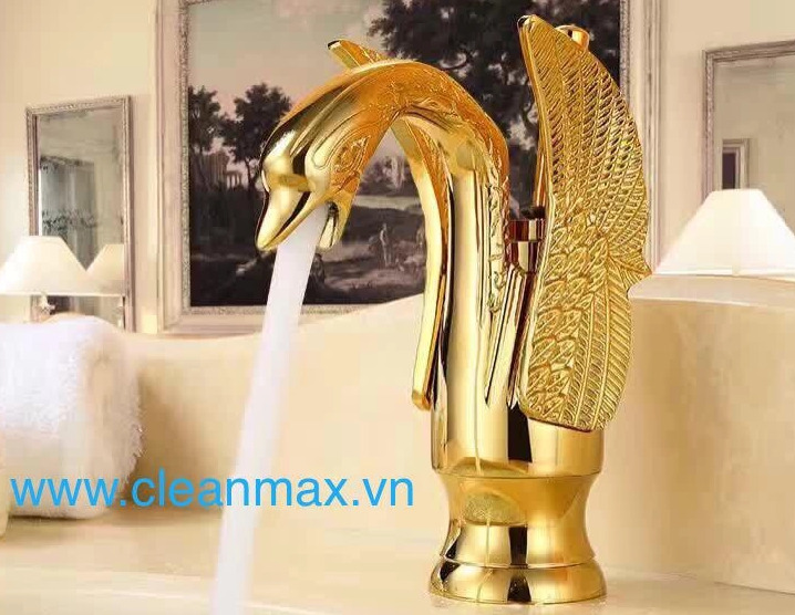 Vòi chậu thiên nga mạ vàng CleanMax VCC 01