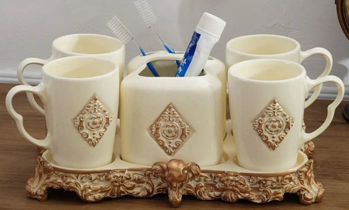 Bộ phụ kiện phòng tắm bằng gốm để bàn CleanMax S01 