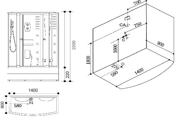 Bản vẽ kỹ thuật Phòng Xông Hơi Uớt Govern JS-0194